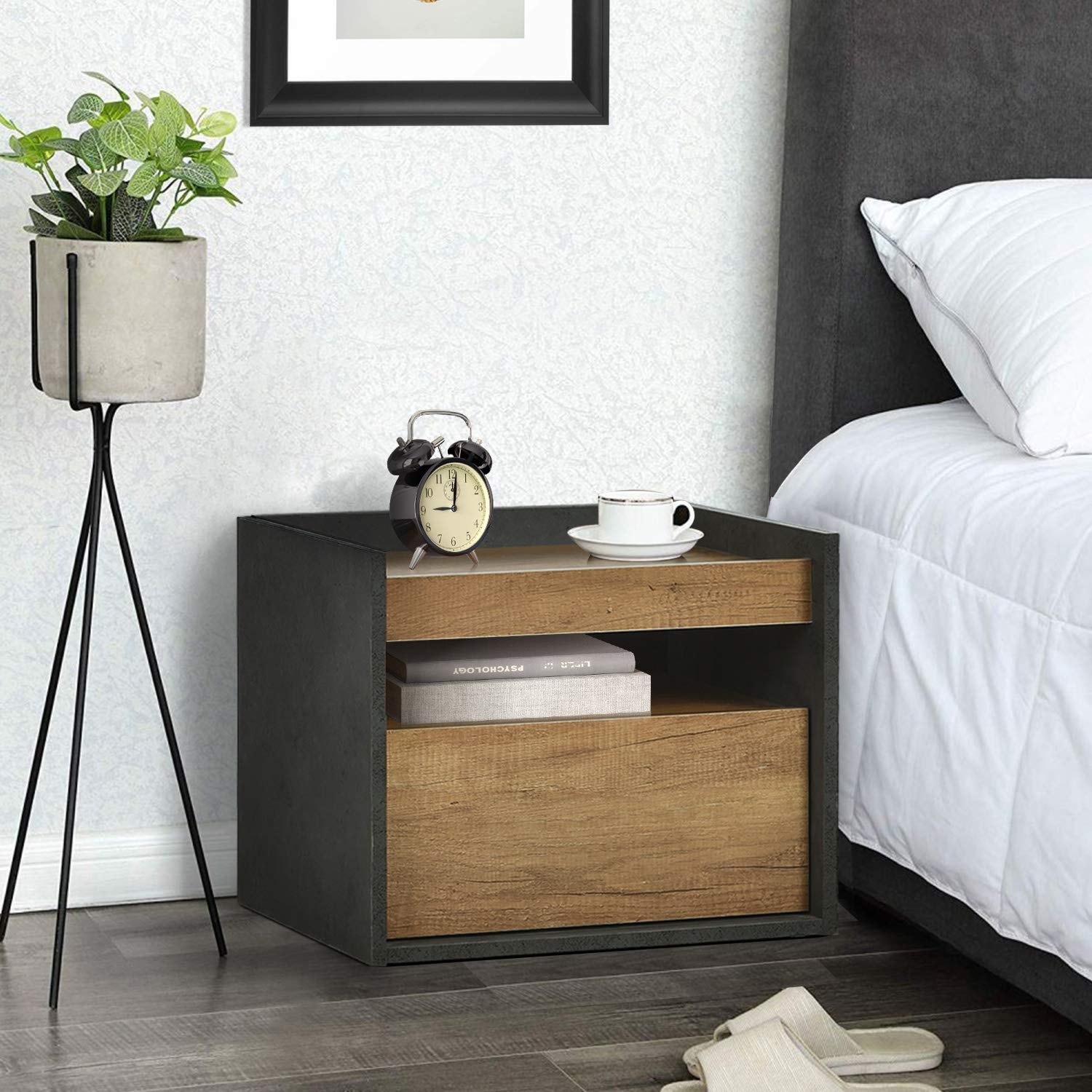 Buy DEVAISE Wood Bedside Table, Nightstand for bedroom, Bedroom