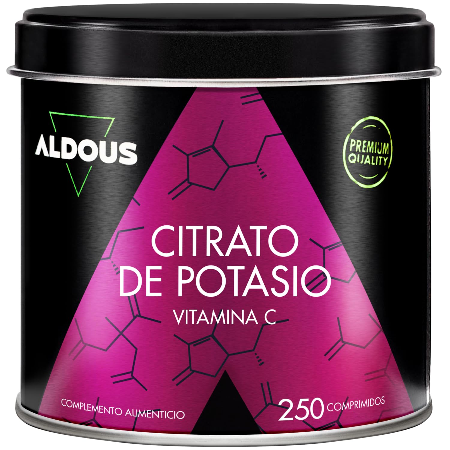 Potassio Citrato 3705 mg - 250 Compresse - 1000mg Potassio Elementare Alto Dosaggio - Potassio Integratore per Adulti - Muscoli, Stanchezza e Pressione Sanguigna, Sistema Nervoso - ALDOUS