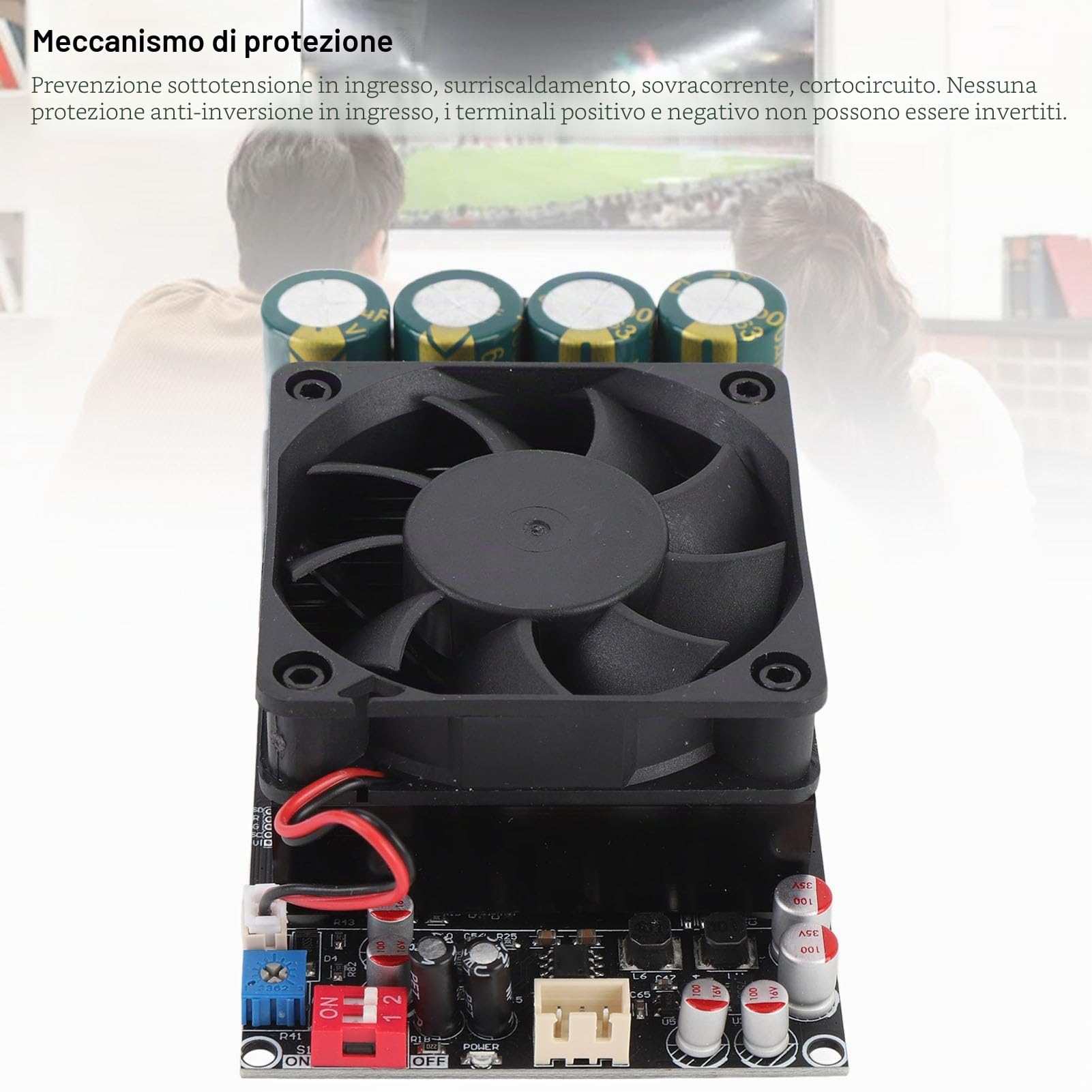 Elprico ZK-3002 Scheda Amplificatore 300W+300W, Chip TPA3255 300Wx2 BTL Mono PBTL 600W da 2 a 8 Ohm con Ampio Dissipatore di Calore per Audio Ad Alta Potenza