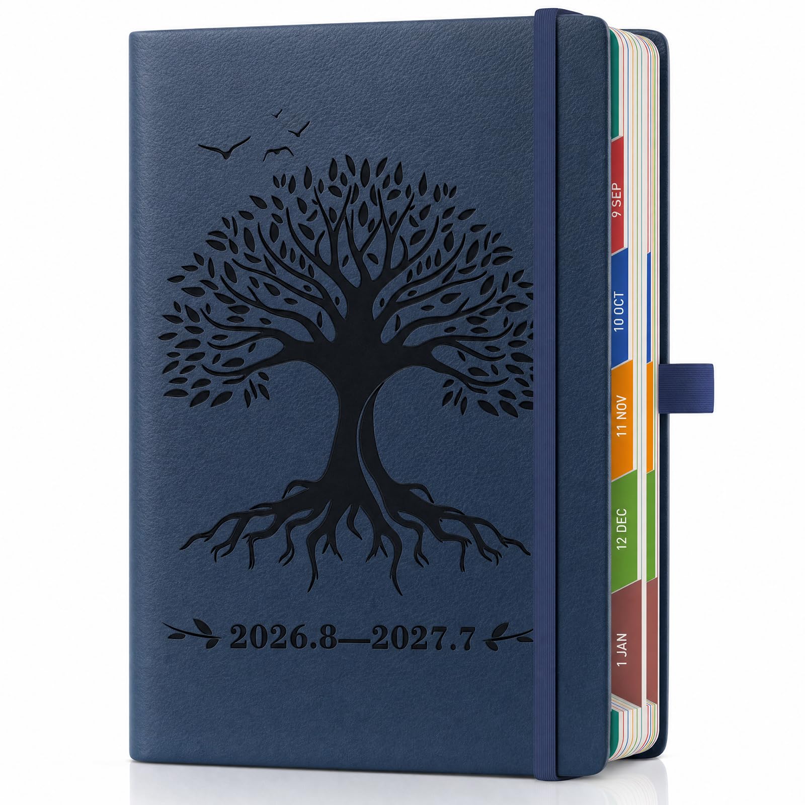 Smarpau Academic Diary 2026-2027 A5, Daily Page Planner for University & School, August 2026 - July 2027, Coursework Planner & Notes Pages - Deep Blue