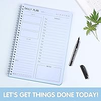 Vista 7 de TREES Hourly Daily Planner Undated with To-Do List, Meals, Notes,Appointment Planner Book 10" x 7.3", Flexible PVC Cover,Twin-Wire Binding Blue