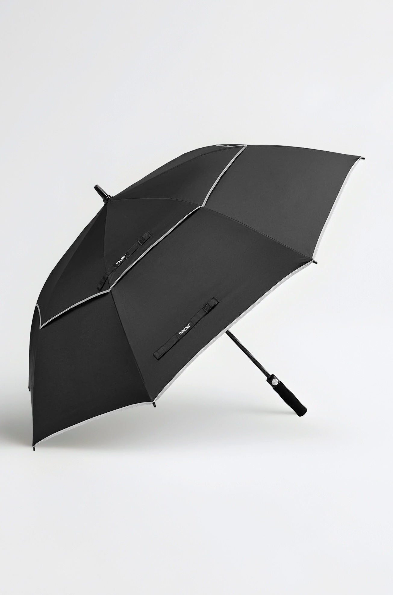 47/54/62/68 Inch Automatic Open Golf Umbrella with Reflective Stripe Extra Large Oversize Double Canopy Vented Windproof Waterproof Stick Umbrellas