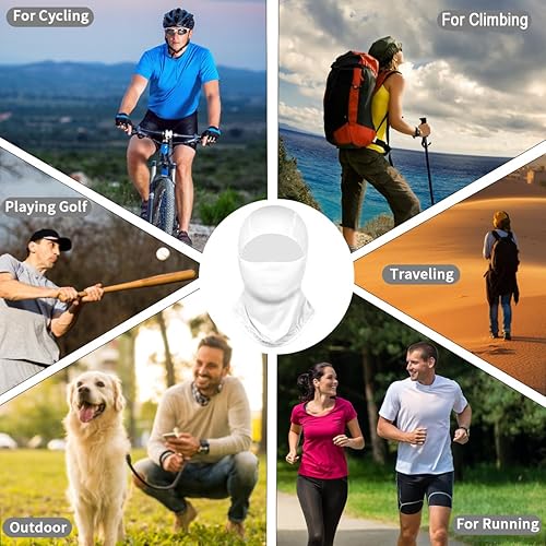 Miniatura 21 de Achiou - Pasamontañas con protección UV, seda de hielo, para hombres y mujeres, capucha para ciclismo, escalar, correr Negro,Negro