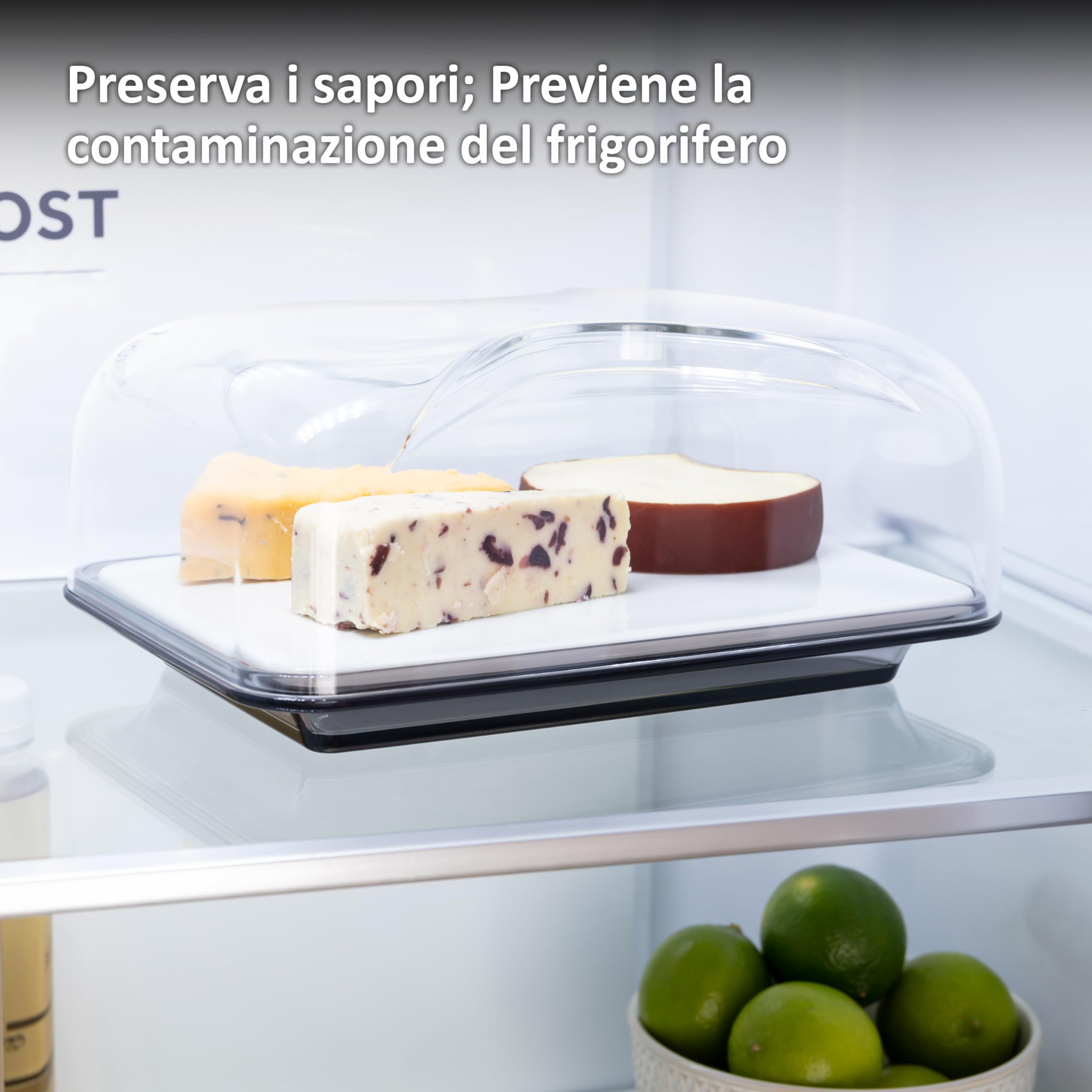Haier HAGCB40 Cheese Box, con Vassoio, Tagliere in Porcellana e Coperchio, Rettangolare, Elegante, 25,5x18x11,5 cm, Haier by Guzzini