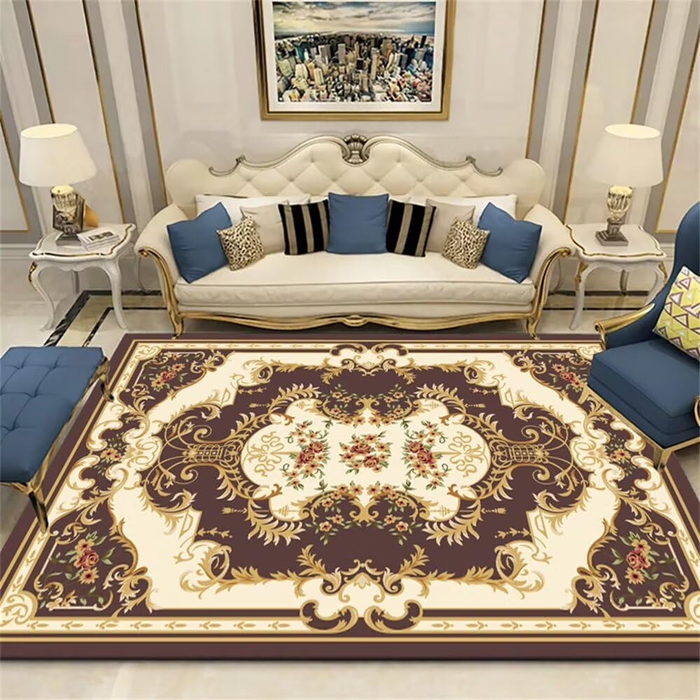Tapis de salon durable XXL à motifs de fleurs pour grand chien