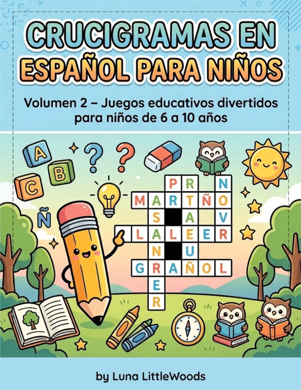 Crucigramas en Español para Niños: Juegos educativos divertidos para niños de 6 a 10 años