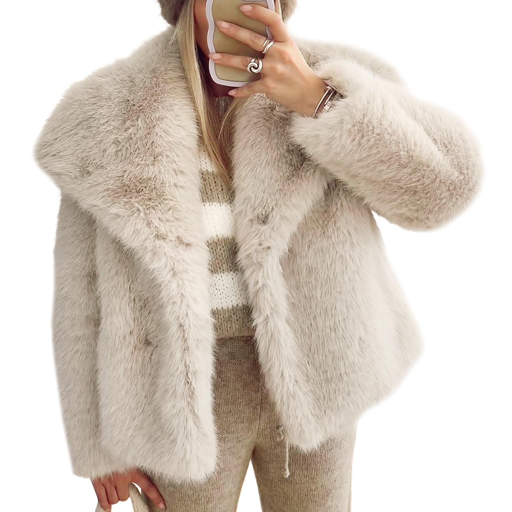 Yimoon Shaggy Faux Fur Coat