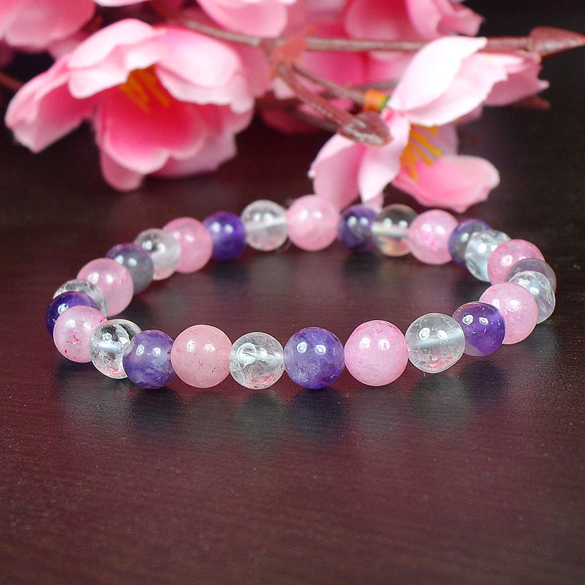 Reiki Crystal Products Mind Body Soul Bracelet, Combinatin Bracelet 8 mm Round Bead Bracelet for Unisex (Color : Multi) Charged by Reiki Grand Master & Vastu Expert - Image 3 thumbnail