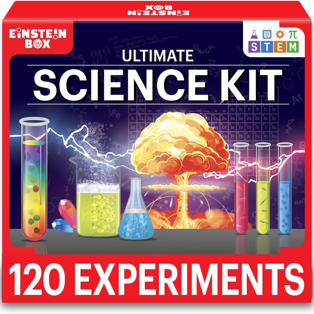 Einstein Box Ultimate Science Experiment Kit for Boys & Girls Ages 7-14 | Birthday Gifts Ideas for Kids | STEM Learning Educational Toys & STEM Toys for Boys 7-14 Years | Experiment Kit