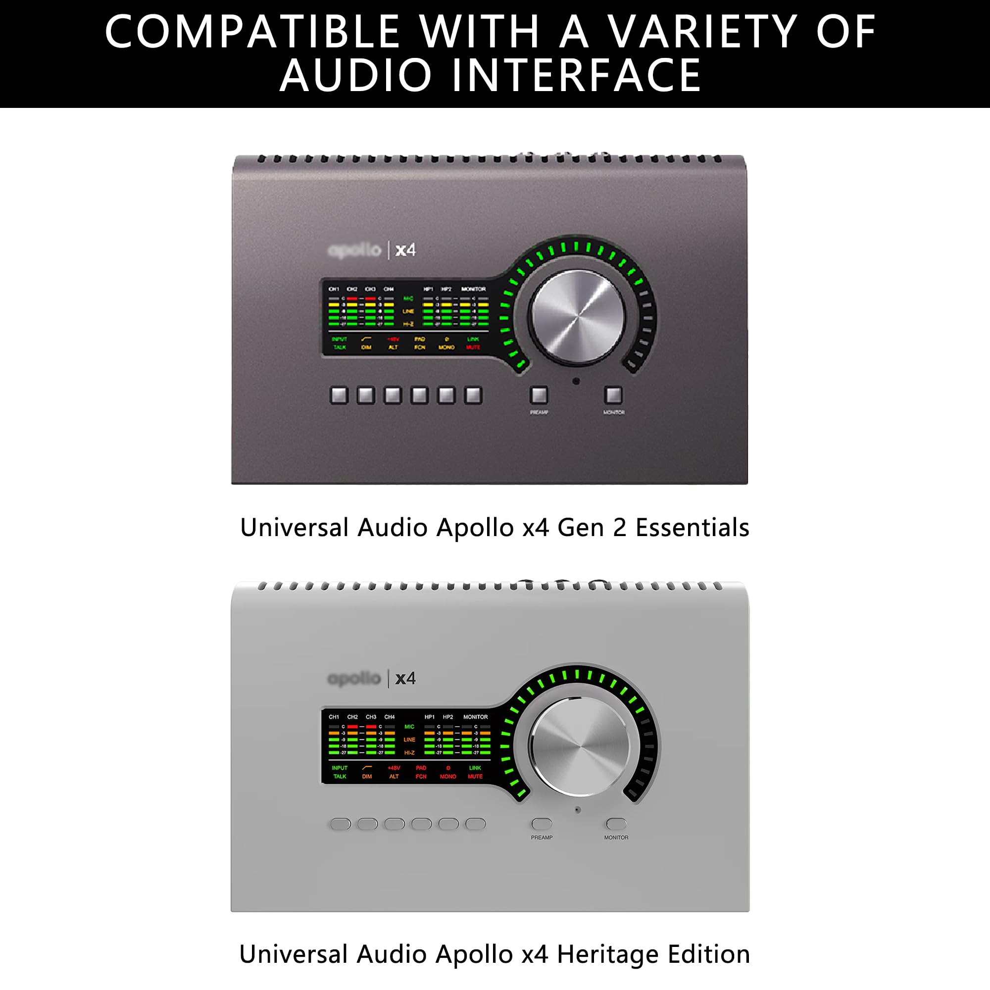 Musiin Audio-Interface-Hülle kompatibel mit Universal Audio Apollo x4 Gen 2 Essentials mit Gurt UA Apollo x4 Heritage Edition Daily Protection
