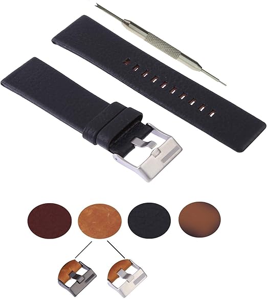 Amazon Com Genuine Leather Watch Band Strap Compatible With Dz1183 Dz1347 Dz1272 Dz4343 Free Spring Bar Tool Clothing Shoes Jewelry