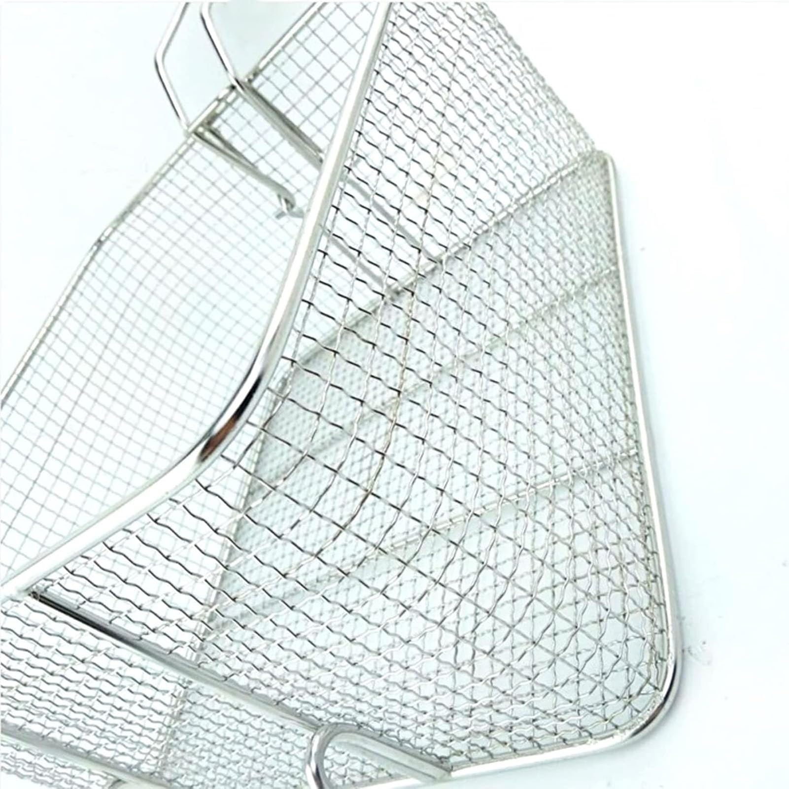 Cesta para freidora de acero inoxidable con diseño de malla cuadrada para uso profesional en la cocina