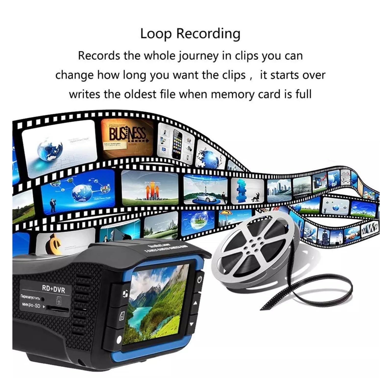 Cámara DVR For Coche, Detector De Radar 2 En 1, Versión 2,4 ", Cámara De Salpicadero, Lente De 150 Grados, Tacógrafo, Dispositivo De Advertencia De Tráfico