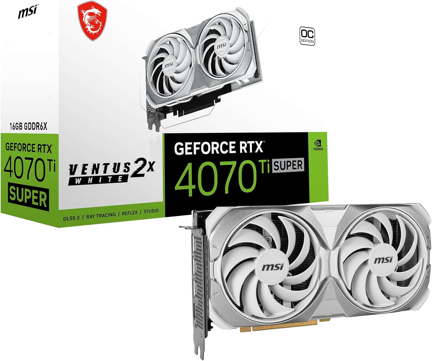 MSI GeForce RTX 4070 Ti Super 16G Ventus 2X Blanco OC - Tarjeta Gráfica