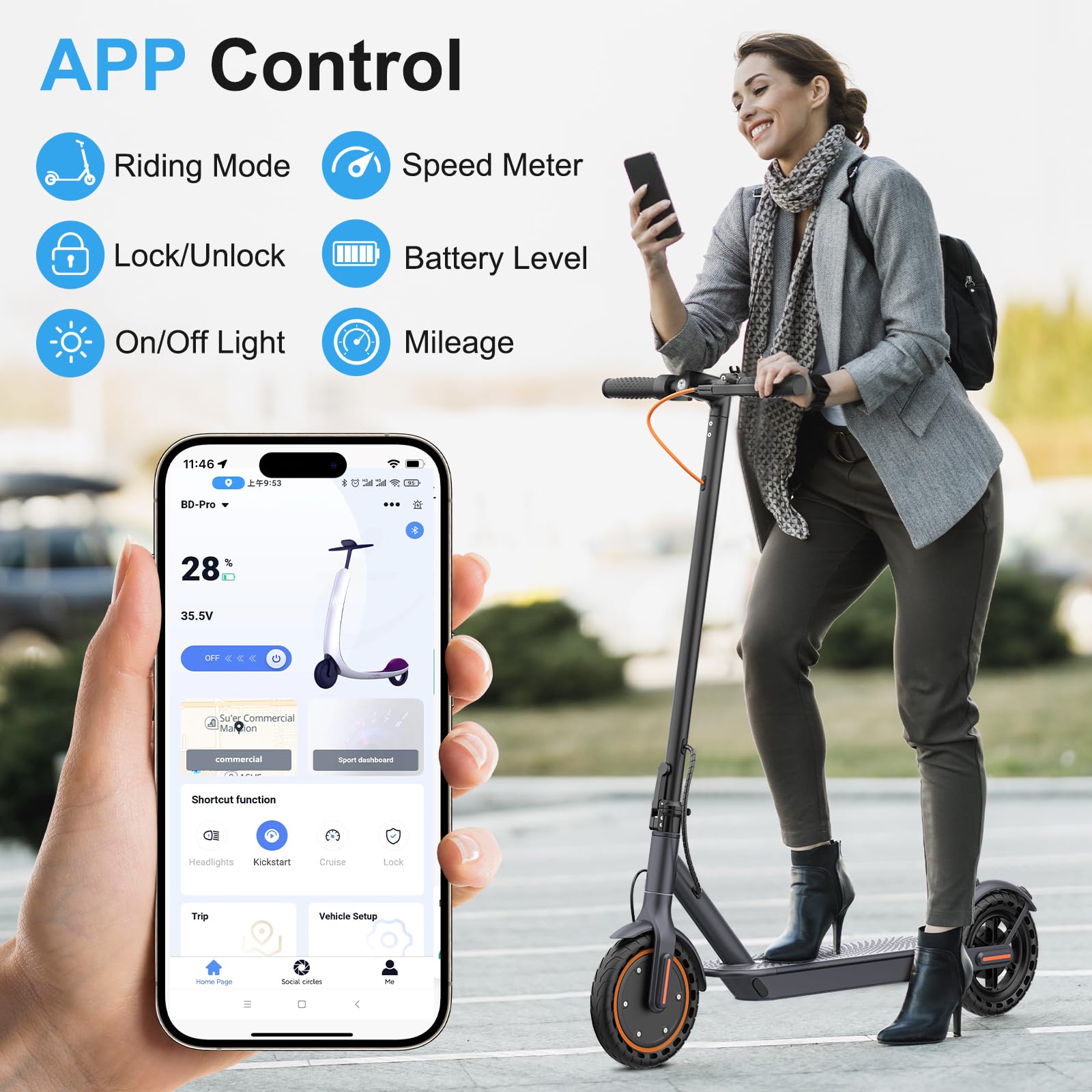 Monopattino Elettrico Adulto, Scooter Elettrico Pieghevole, Velocità Fino a 25 Km/h, 25/35Km di Autonomia, 8.5" Pneumatici Solidi, Carico massimo 120 kg, Doppia frenata