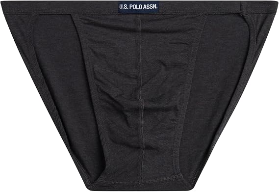 U.S. POLO ASSN. Mens Bikini Underwear - 6 Pack Cotton Blend String & Classic Cut Tag Free Briefs for Men with Contour Pouch