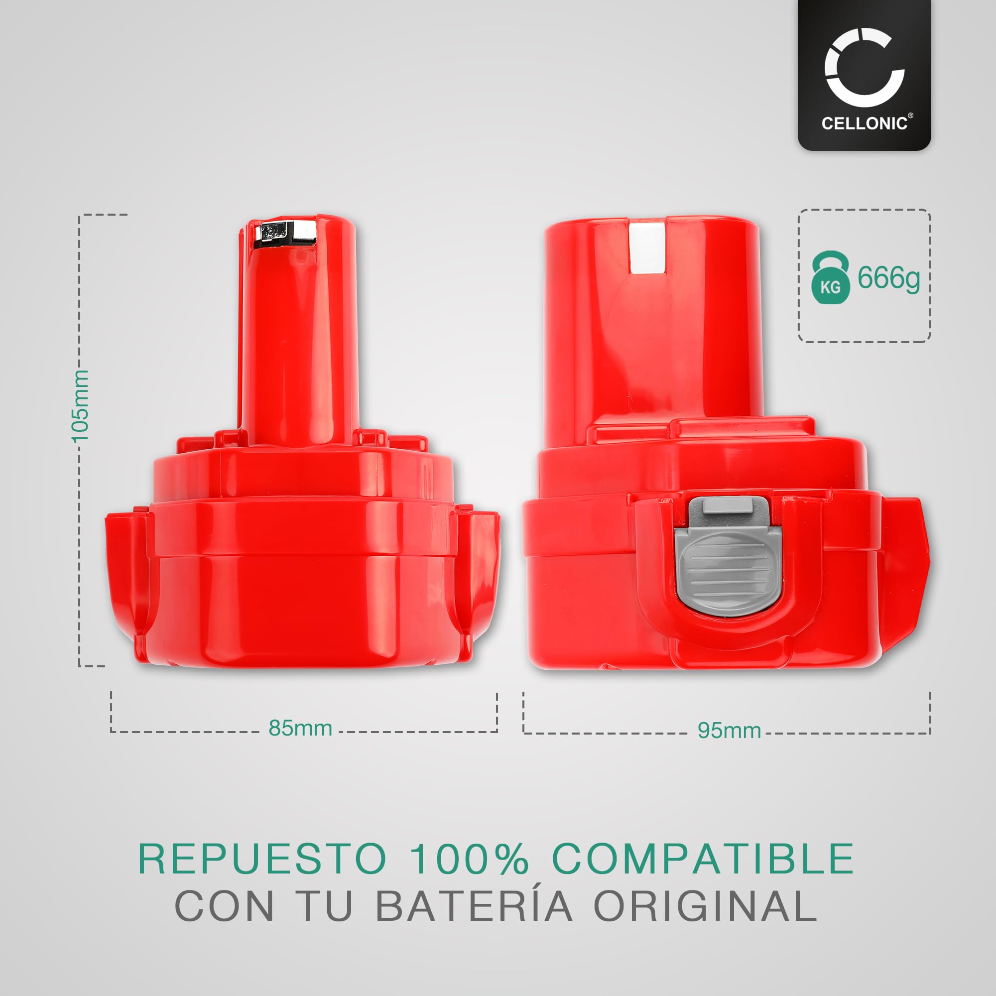 CELLONIC 2X Batería Compatible con Makita 6271D, 6270D, ML120, 6317D, 1222