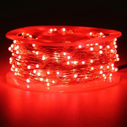 Miniatura 2 de RUICHEN Luces de hadas regulables con temporizador remoto RF, 300 luces LED de alambre de cobre de 105 pies con carrete, cadena de luces