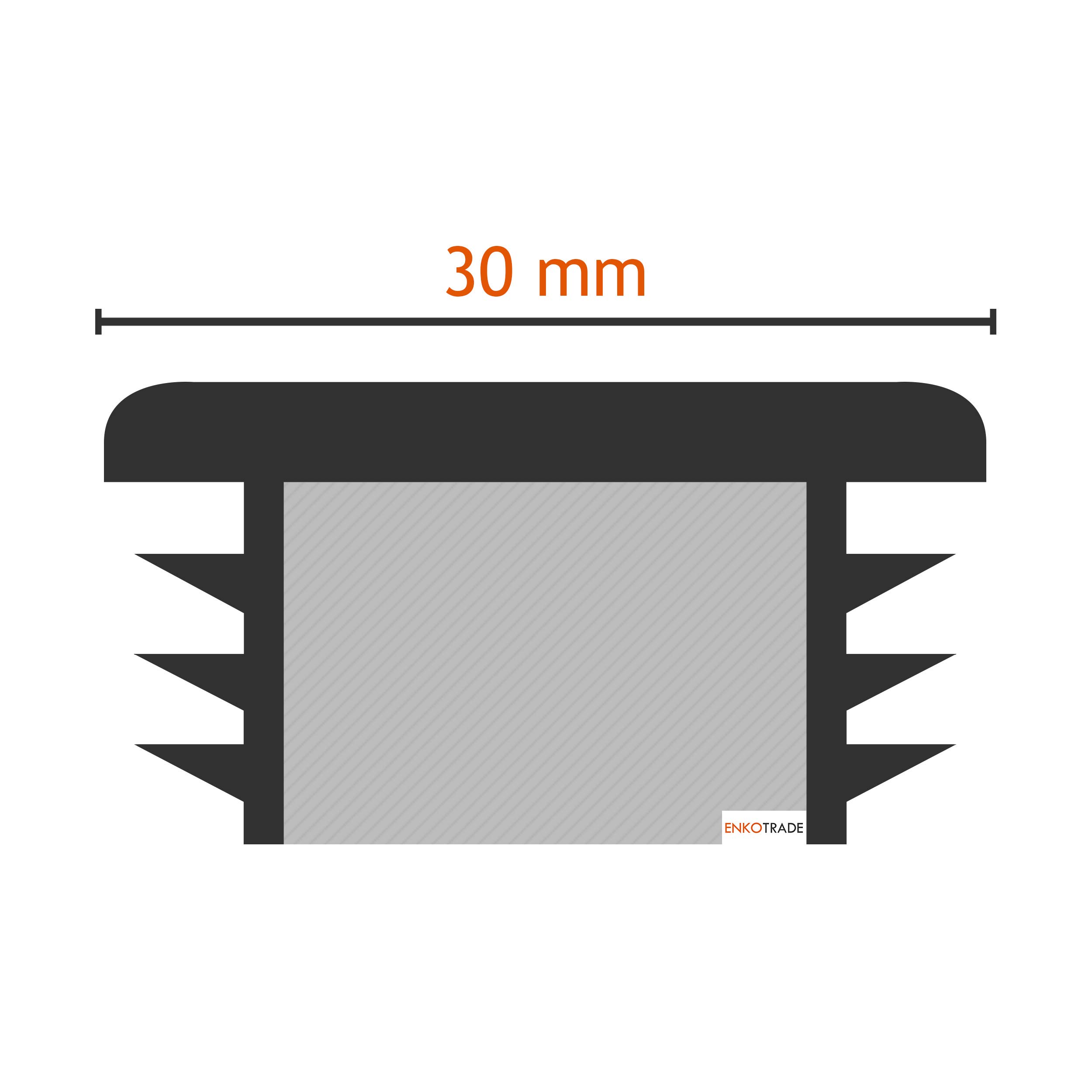Bouchons à Lamelles 30x30 Mm - Lot De 20 - Pour Tubes Aluminium Et Acier - Polyéthylène