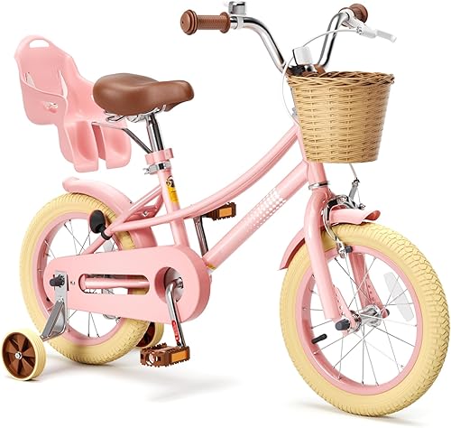 Glaf Bicicleta para niñas pequeñas de 2 a 12 años, 12, 14, 16 y 20 pulgadas, bicicleta para niñas con ruedas de entrenamiento y asiento de muñeca,