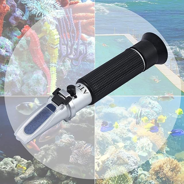 Foto 7 de 7 de Refractómetro de salinidad,Probador de Agua Salada portátil con compensación automática…