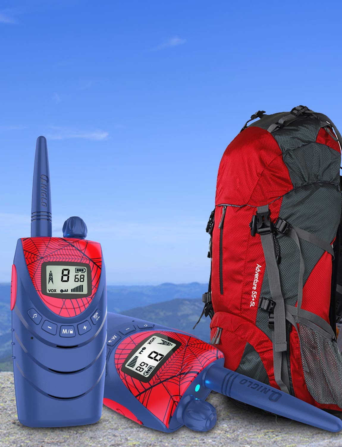 QNIGLO Spiderman Walkie Talkie Niños Recargable, Juguetes de 3 a 12 Año