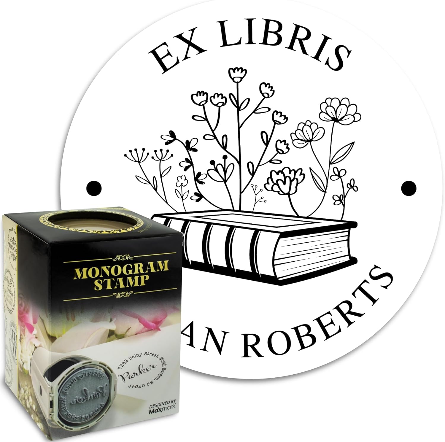 Custom Self-Inking Library Stamp - Style 071 - Great for Customizing Books, Ex Libris, Personalized Journals and More.