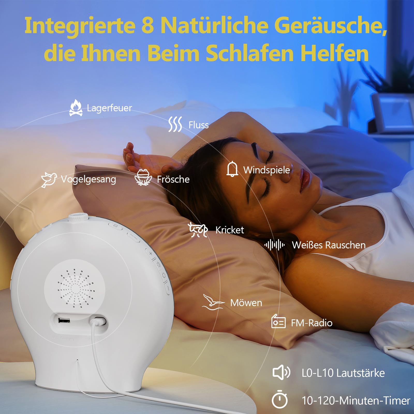 Suright Lichtwecker Tageslichtwecker, Wake Up Licht Wecker, Sonnenaufgang Sonnenuntergang Simulation Wecker Radio 15 Naturgeräusche 2 Alarmen Snooze 18 Farblicht 20 Helligkeit Nachttischlampe