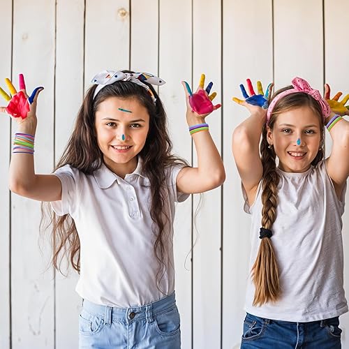 Miniatura 7 de 30 pulseras de gelatina, pulseras retro de neón de los años 80, pulseras de silicona colorida para adultos de los 80 recuerdos de fiesta (6 colores)