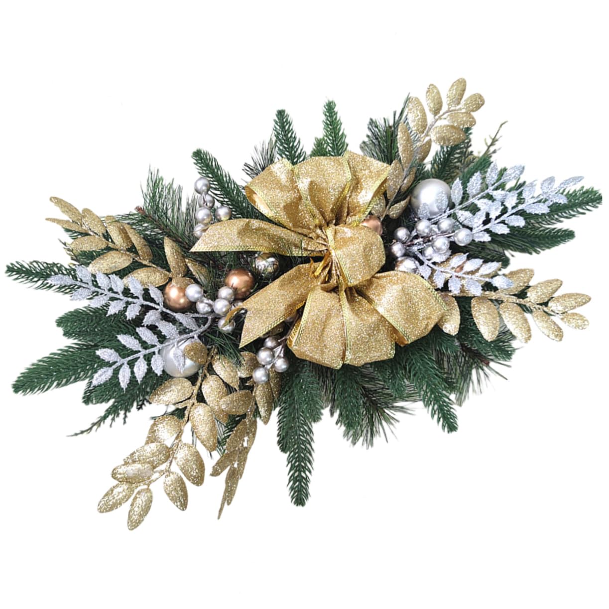 BRIGHTFUFU Christmas Stair Decor Teardrop Swag Xmas Door Garland Holiday Home Decor