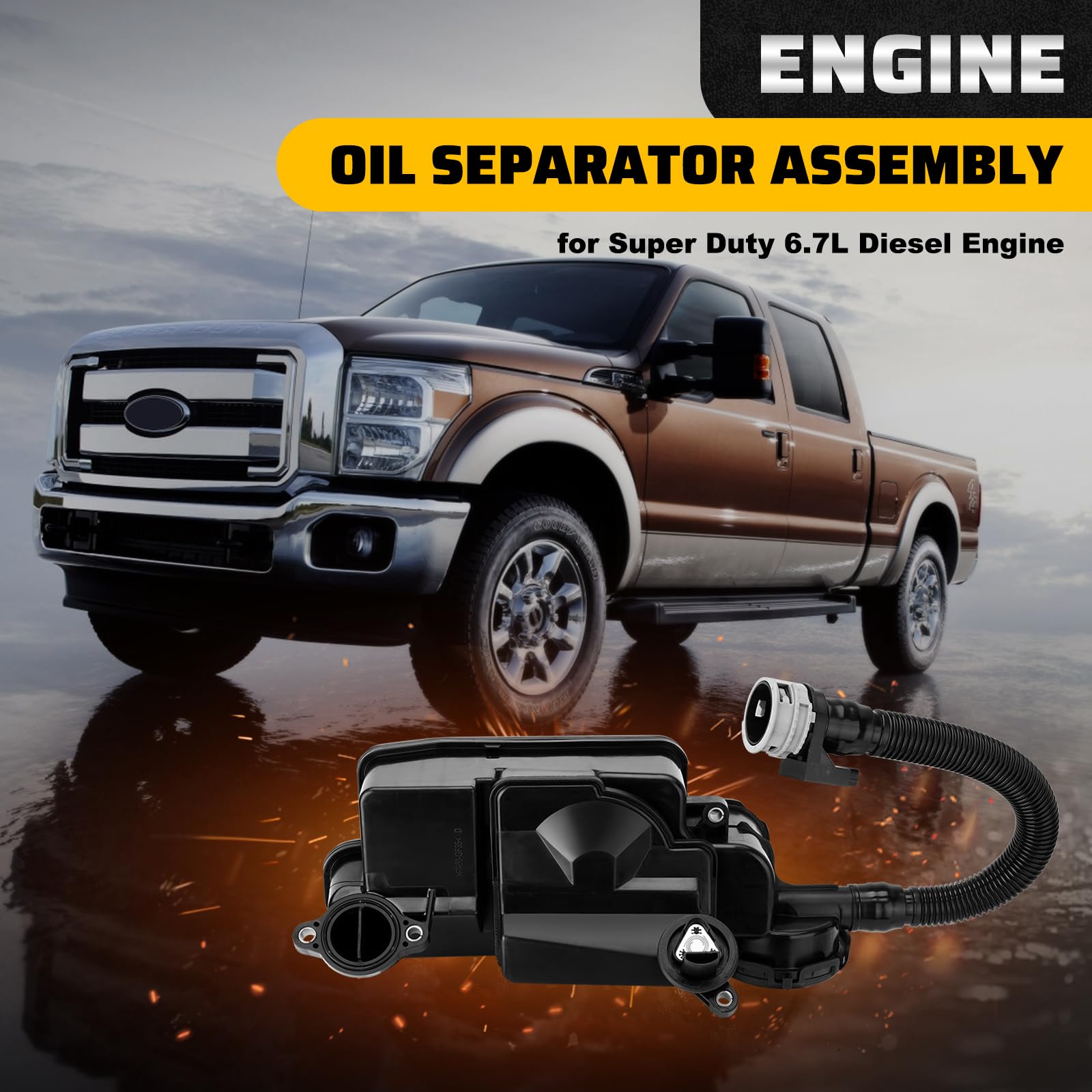 Oil Separator Assembly For 2011-2016 Ford F250-F550 Super Duty 6.7L Diesel - Replaces DC3Z-6A785-C