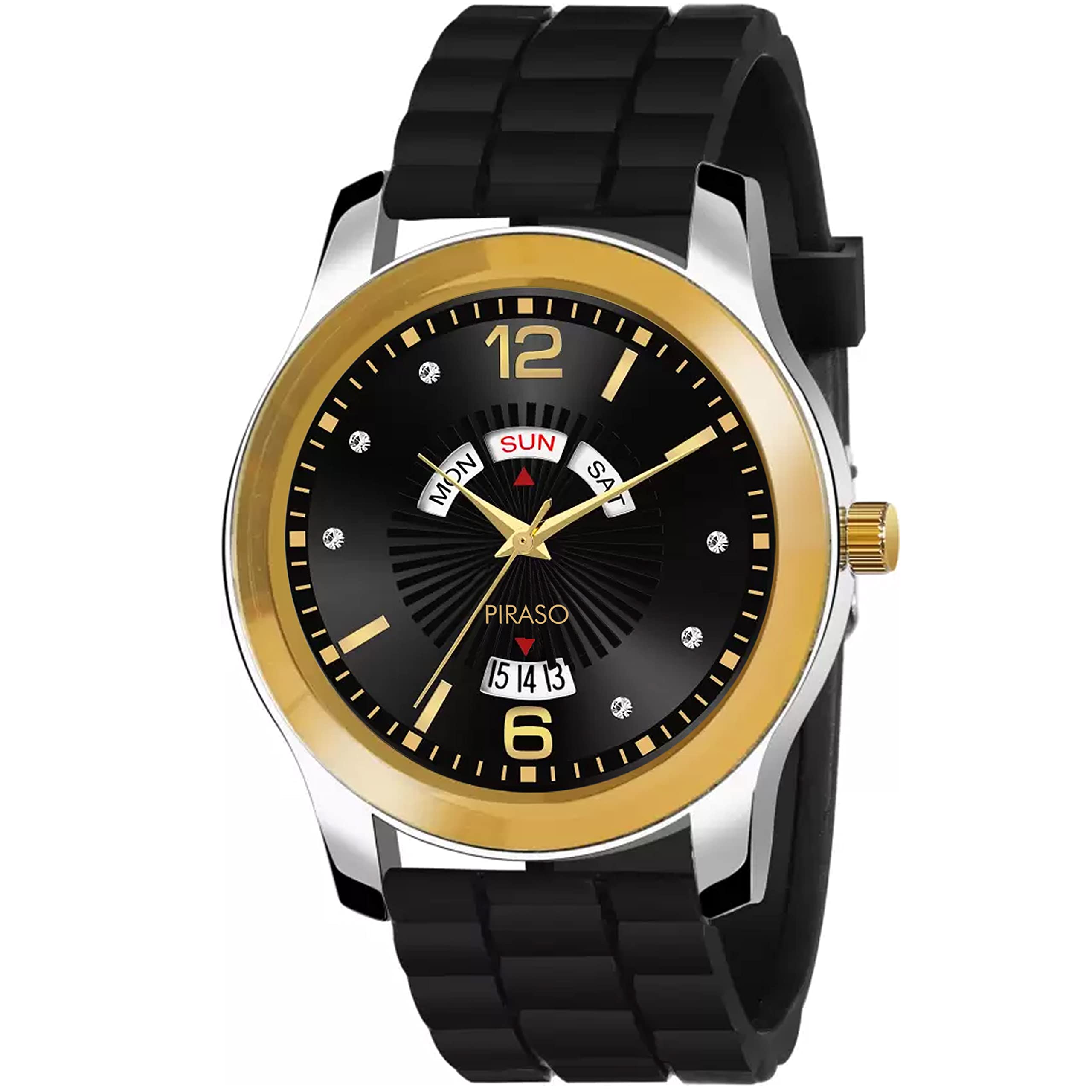 PIRASO Analog Day and Date Working Display Black DIAL & Black MESH Strap Watch for Men & Boys (B0BJVB8CQM) Amazon Price History, Amazon Price Tracker