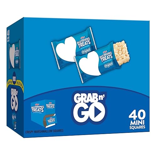 Rice Krispies Treats Mini Squares, Kids Snacks, Lunch Snacks, Grab n' Go, Original, 15.5oz Box (40 Bars) - Original - 40 Count