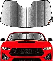 Vista 10 de Parasol para parabrisas Pigenius para Ford Mustang 2015-2023 sin cámara montada en el espejo retrovisor, protector de ventana frontal personalizado