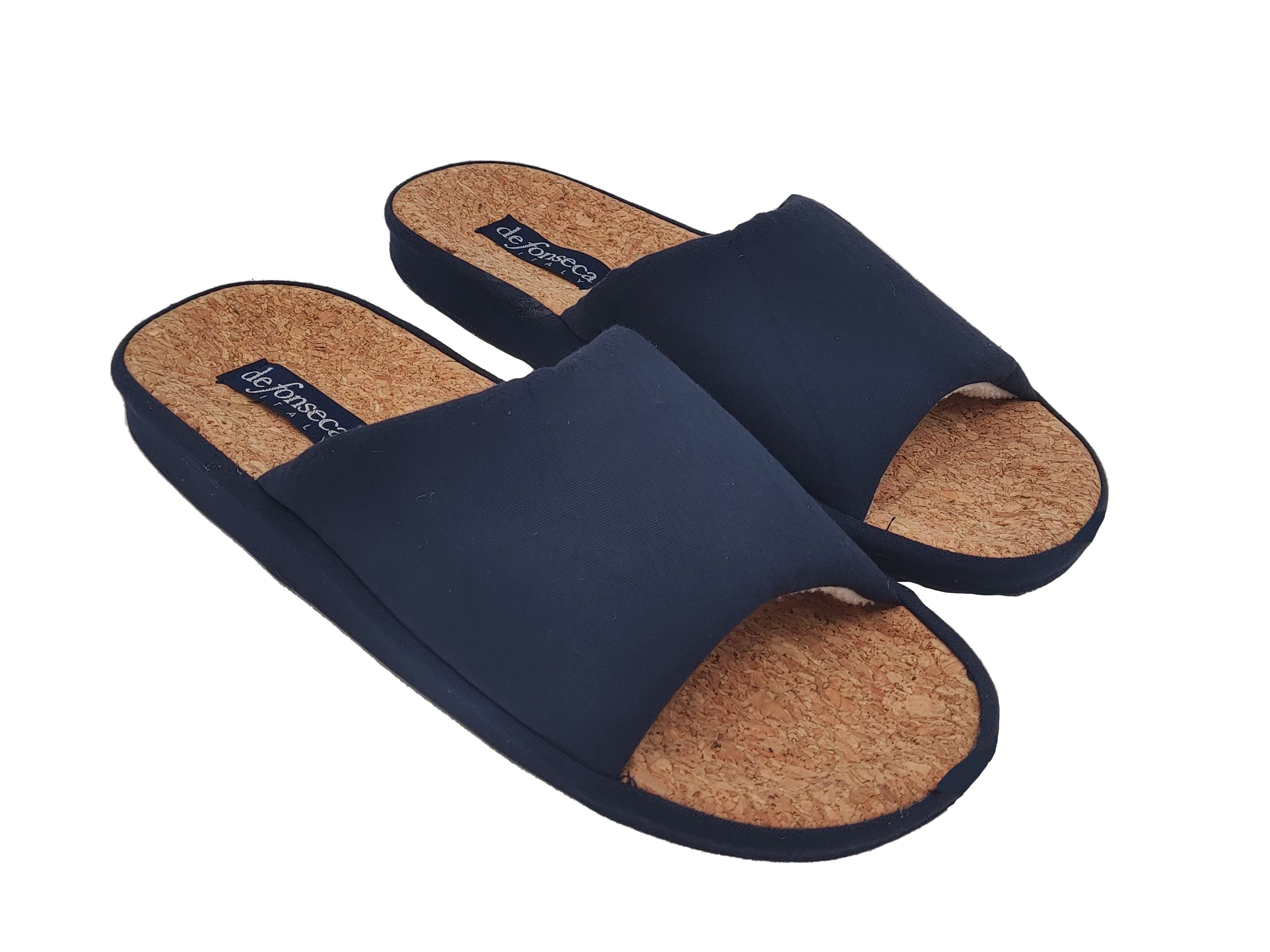 DeFonsecaOriginal Men's Spring Slippers Band Fabric Cork Bottom Lightweight Breathable Anti-Scratch Non-Slip Sole