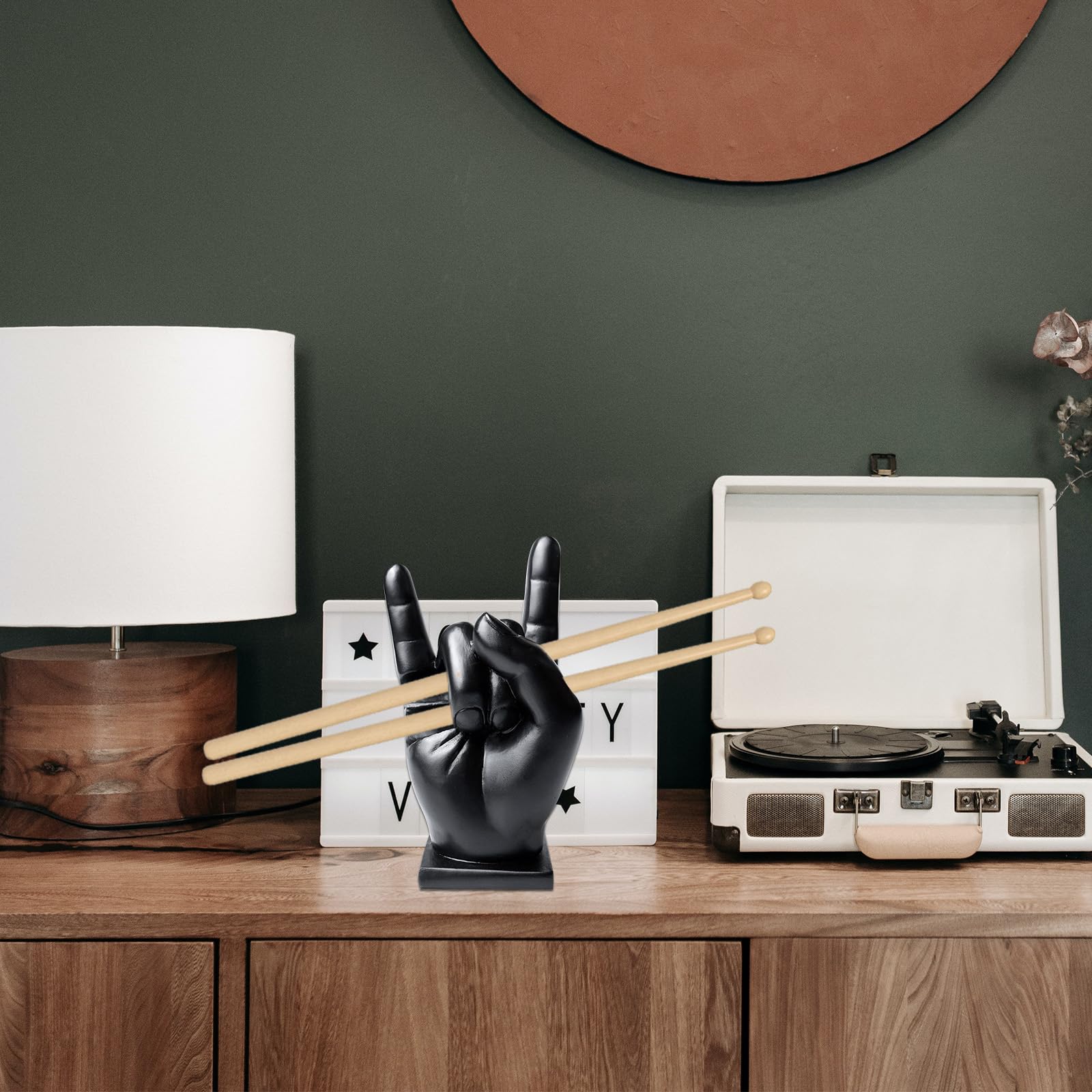 Portabacchette Per Batteria A Forma Di Mano Rock - Espositore Stiloso Per Bacchette Da Drum