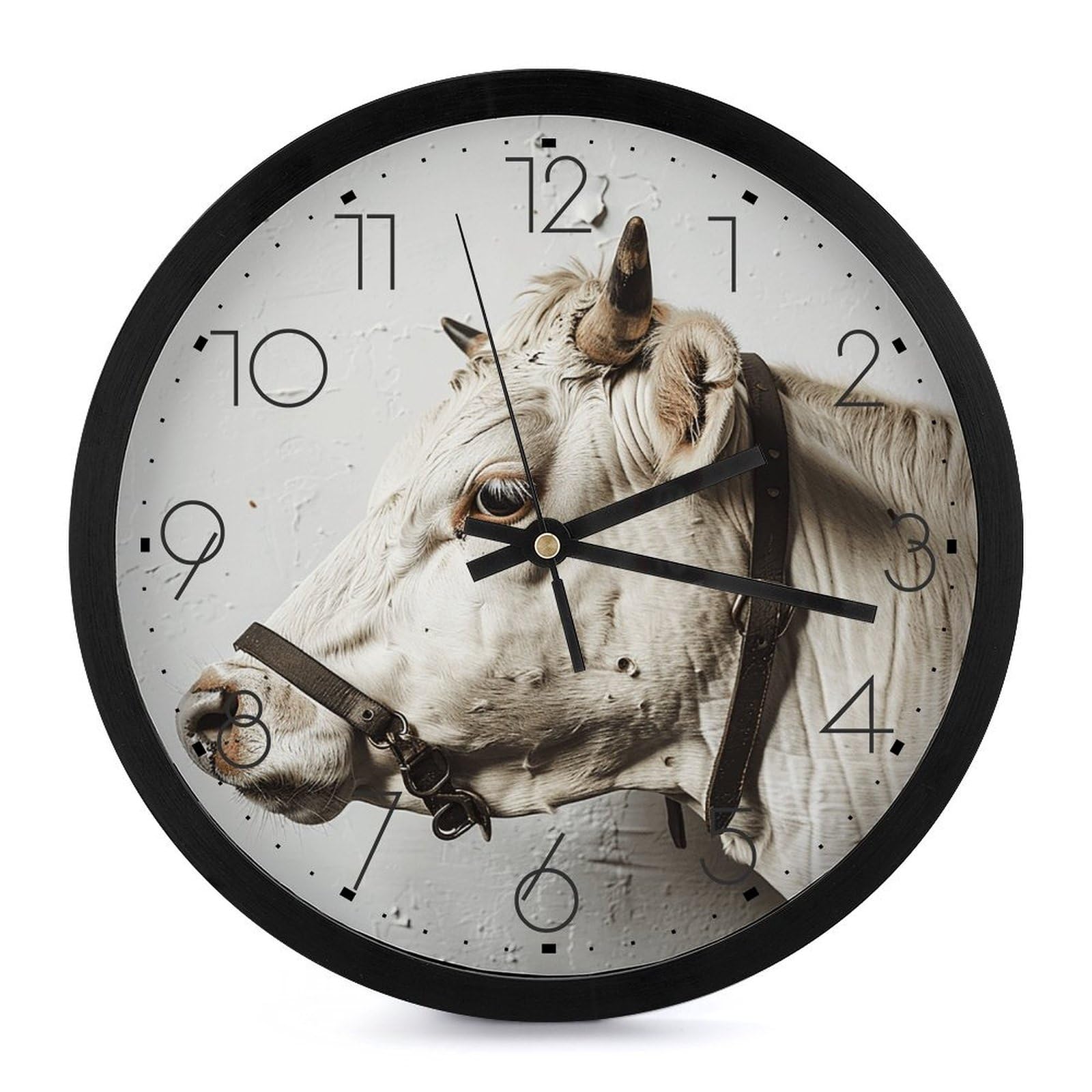 Horloge murale silencieuse vache pour chambre sans bruit de tic-tac