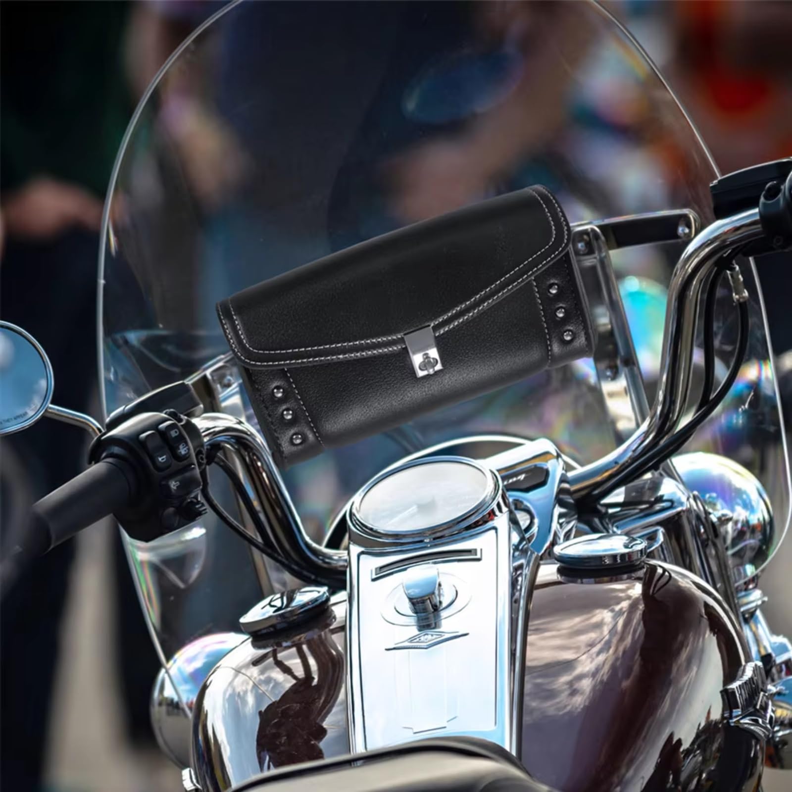 Compatibile Con Yamaha 1 Pezzo Borsa Parabrezza Moto Touring Attrezzi Per Viaggio Impermeabile In PU Motociclette Sacche Moto