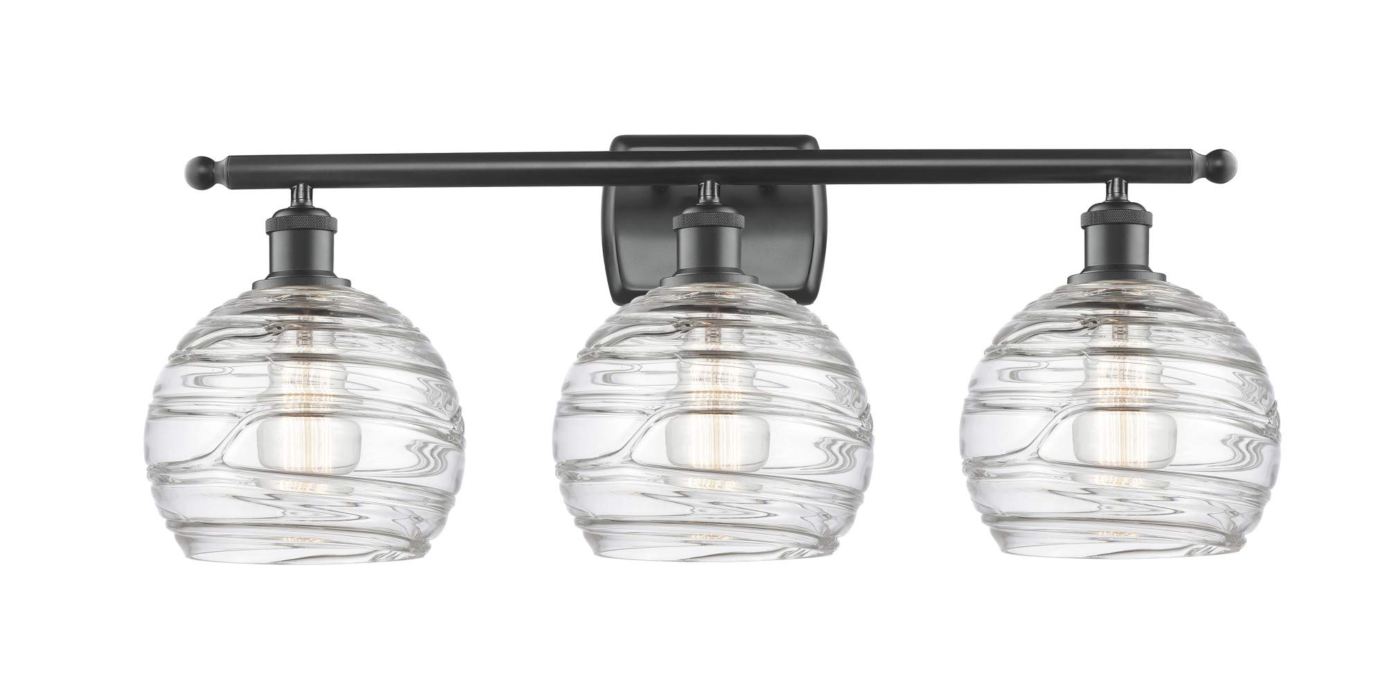 Innovations Lighting 516-3W-BK-G1213-8 Deco Swirl 3 Light Bath Vanity Light Part of The Ballston Collection