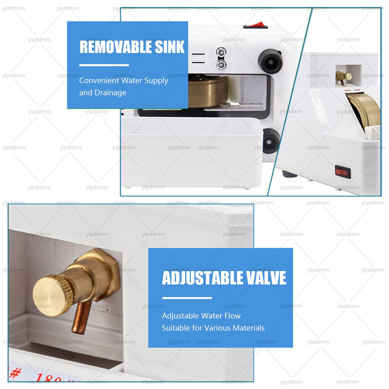 Levigatrice Manuale per Lenti, Molatrice per Occhiali da 35 W | Manuale Lens Edger Lucidatore Rettificatrice a ruota singola Pietra ottica a mano,con Lavello Rimovibile