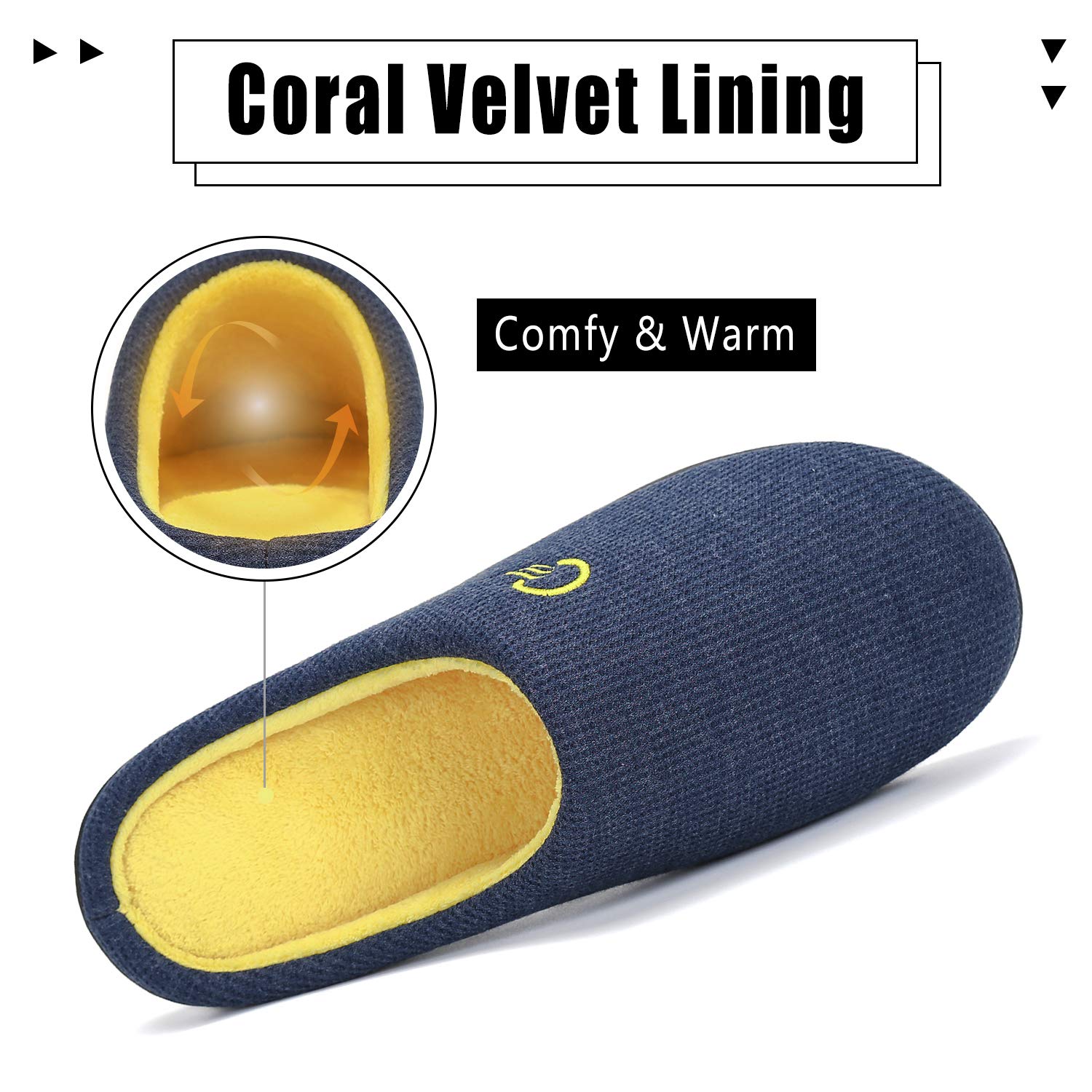 Mishansha Unisex Pantofole Donna Uomo Memory Foam Caldo Comode Antiscivolo Inverno Home Scarpe