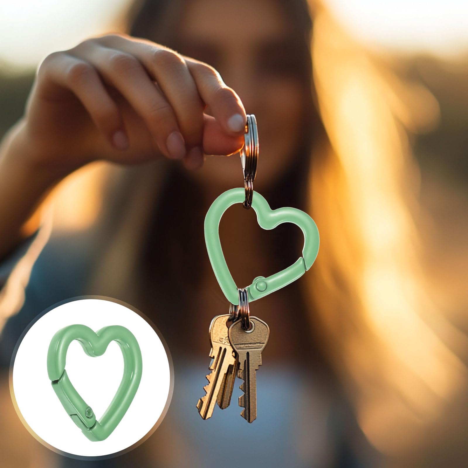 Heart Shaped Snap Clip - Trigger Keychain Clip Spring Snap Hook Use for Backpacks Key Chains