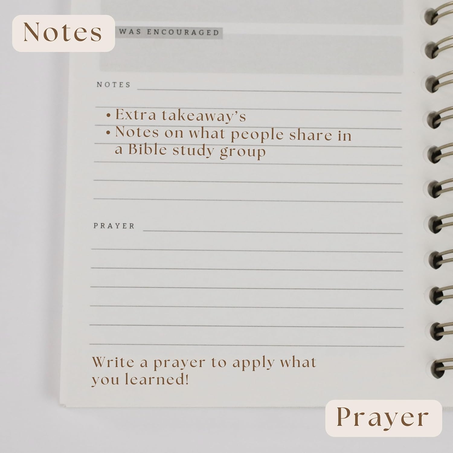 Bible Notes Journal - SLIGHTLY IMPERFECT - Guided Devotional and Prayer Notebook for Women - SOAP Scripture, Takeaways, Notes - Christian Bible Study Tool and Gift Idea (White Linen - Spiral Bound)