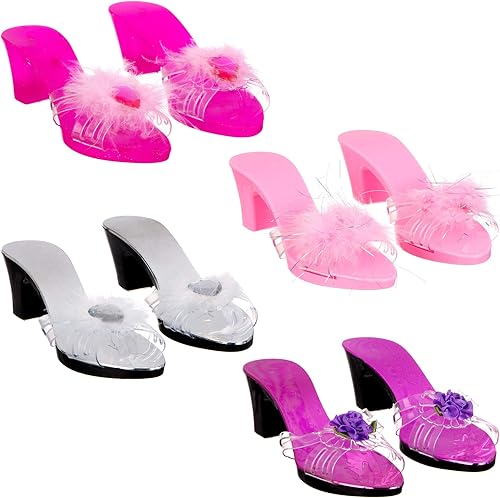 Miniatura 7 de Expressions - Paquete de 4 zapatos de realeza de vestir con tacones en bolsa de transporte se adapta a zapatos de niños pequeños talla 7-10