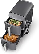 Ninja SL401 DoubleStack XL 2-Basket Air Fryer, DoubleStack Technology Cooks 4 Foods at Once, Compact Design, 10 QT, 6-in-...