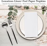 Vista 6 de Lylllwly Servilletas de papel blanco desechables, servilletas de cena con bolsillo integrado para cubiertos, servilletas de tela, preplegadas