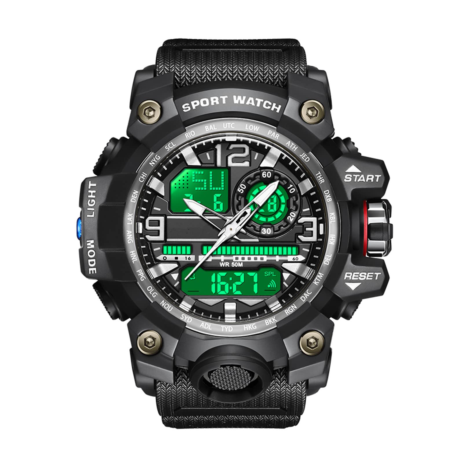 Forrader Orologio Sportivo Uomo: Militare Digitale/Analogico, Impermeabile, Doppia Sveglia - 6