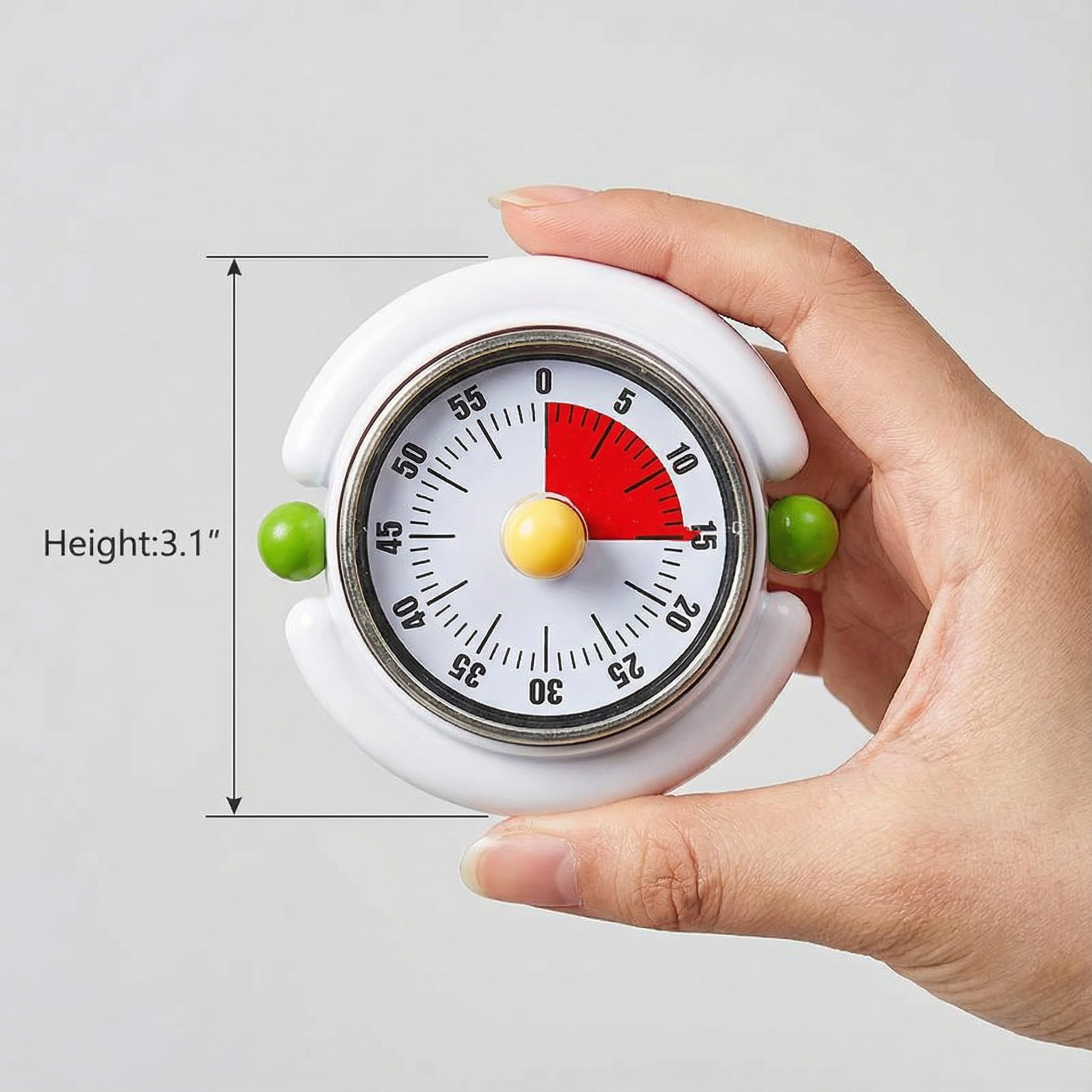 Temporizador visual, bonito temporizador mecánico magnético de cocina para cocinar, no requiere pilas, reloj de cuenta regresiva de 60 minutos para estudio, aula, hornear, yoga, pomodoro, alarma
