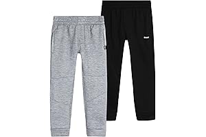Boys' Sweatpants - 2 Pack Active Performance Fleece Pull On Jogger Pants