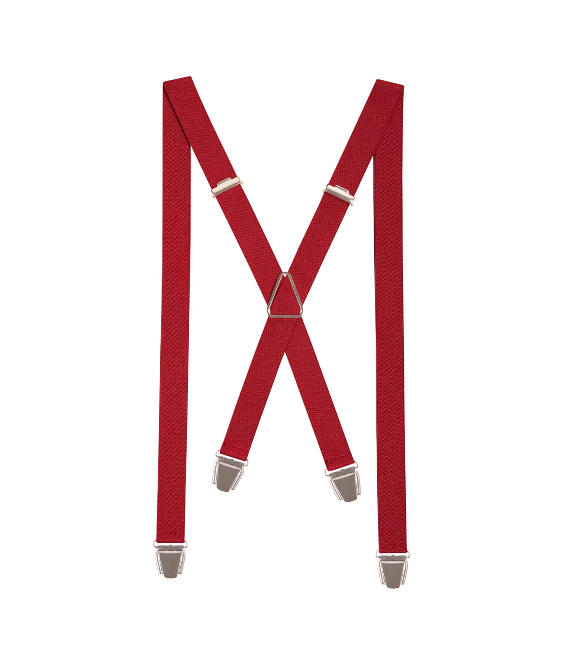 Pierrot Men's Bordeaux Skinny Braces With Very Strong Clips - One Size Adjustable And Elastic Braces - Thin Heavy Duty Suspenders For Trousers